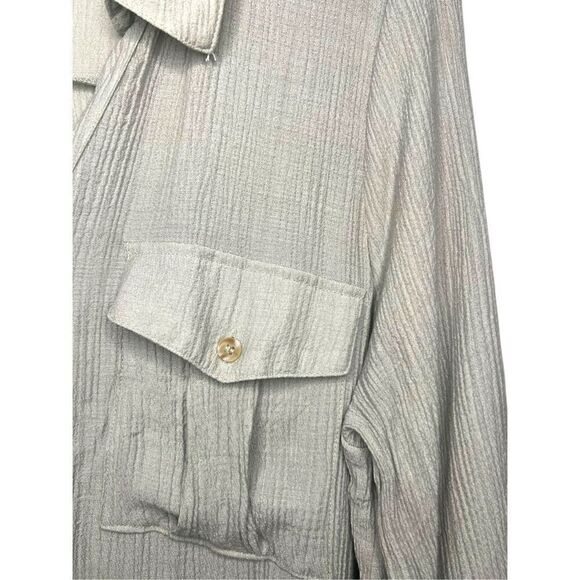 Perch by Blu Pepper Women’s 2XL Button Down Shirt 3/4 Sleeves Sage Green - Picture 3 of 6